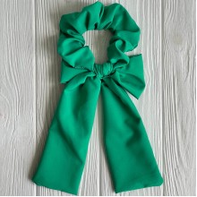 Резинка Твилли жатка с бантом однотонная, 27 см, зеленый, шт.