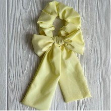 Резинка Твилли жатка с бантом однотонная, 27 см, светло-желтый, шт.