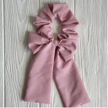 Резинка Твилли жатка с бантом однотонная, 27 см, пудровый, шт.