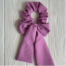 Резинка Твилли жатка с бантом однотонная, 27 см, сиреневый, шт.