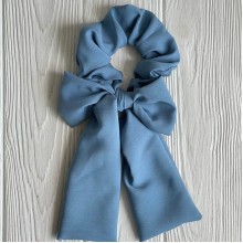 Резинка Твилли жатка с бантом однотонная, 27 см, светло-синий, шт.