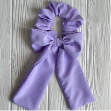 Резинка Твилли жатка с бантом однотонная, 27 см, лиловый, шт.