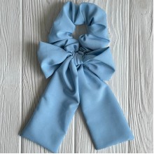 Резинка Твилли жатка с бантом однотонная, 27 см, голубой, шт.