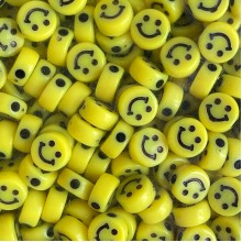 Бусина смайлик, 10 мм, желтый, упаковка 500 г