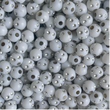 Бусина шамбала, 6 мм, белый, упаковка 500 г