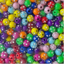 Бусина шамбала, 6 мм, цветной микс, упаковка 500 г