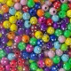 Бусина шамбала, 6 мм, кольоровий мікс, упаковка 500 г