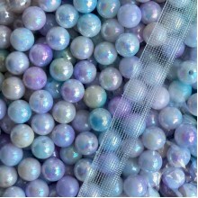 Бусина акриловая (перламутр) омбре, 8 мм, лилово-мятный пастельный микс, упаковка 500 г