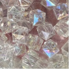 Хрусталь (кубовидный), 12 мм, прозрачный перламутр (пластик), упаковка 500 г