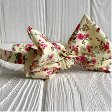 Обруч софт бант в цветочек, 2,5 см, молочный, шт.