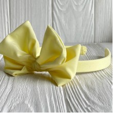 Обруч софт бант в цветочек, 2,5 см, светло-желтый, шт.