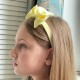 Обруч софт бант в цветочек, 2,5 см, светло-желтый, шт.