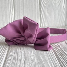 Обруч софт бант в цветочек, 2,5 см, сиреневый, шт.