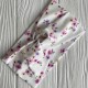 Повязка турецкий трикотаж (малютка), 17х9 см, белая с розово-лиловыми цветочками, шт. 