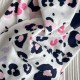 Повязка турецкий трикотаж, 21х10 см, белая с розово-черным леопардом, шт. 