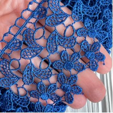 Кружево макраме Оливия, 6,5 см, темно-синий, рулон 9 м