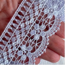 Кружево макраме Ванесса, 5 см, белое, рулон 9 м