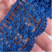 Кружево макраме Ванесса, 5 см, темно-синее, рулон 9 м
