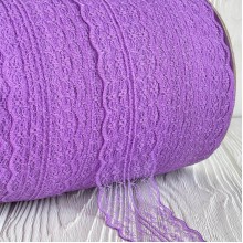 Кружево цветочек, 4,5 см, фиолетовое, (не стрейчевое), бобина 270 м