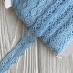 Кружево вязаное Айрис (D03602), 2 см, голубое, рулон 45 м
