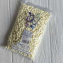 Бусина матовая "Зефирка", 8 мм, молочная, упаковка 500 грамм