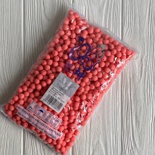Бусина матовая "Зефирка", 10 мм, ярко-коралловая, упаковка 500 грамм