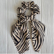 Резинка Твилли жатка, 27 см, черная зебра на бежевом, шт.