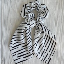 Резинка Твилли жатка, 27 см, черные мазки на белом, шт.