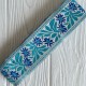 Тесьма вышиванка (барвинок), 5 см, сине-бирюзовый на сером, рулон 9 м