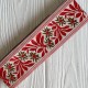 Тесьма вышиванка (барвинок), 5 см, карамельно-красный на молочном, рулон 9 м