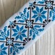 Тесьма вышиванка, 5 см, синий орнамент на белом, рулон 9 м Тесьма вышиванка, 5 см, синий орнамент на белом, рулон 9 м