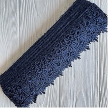 Кружево макраме (TJ-10161), 4,5 см, сапфировое, рулон 13,5 м 