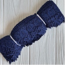 Кружево макраме (TJ-1), 7,5 см, сапфировое, рулон 9 м 