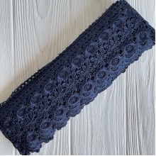 Кружево макраме (TJ-10218), 7 см, сапфировое, рулон 9 м 