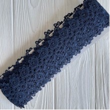 Кружево макраме (TJ-11806), 5 см, сапфировое, рулон 9 м 