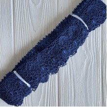 Кружево макраме (TJ-4), 4,5 см, сапфировое, рулон 9 м 