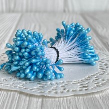 Тычинки маленькие, 2 мм, насыщенно-голубые, пучок 1800 шт.