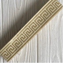 Тесьма вышиванка (греческий узор), 3,3 см, светлое золото, рулон 9 м