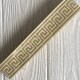Тесьма вышиванка (греческий узор), 3,3 см, светлое золото, рулон 9 м
