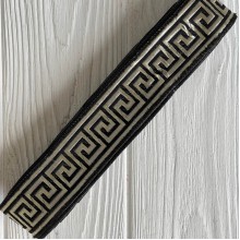 Тесьма вышиванка (греческий узор), 3,3 см, черная, рулон 9 м
