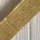 Тесьма вышиванка (греческий узор), 3,3 см, яркое золото с люрексом, рулон 9 м