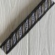 Тесьма вышиванка (листик), 2,8 см, черная с серым, рулон 9 м