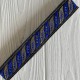 Тесьма вышиванка (листик), 2,8 см, черная с темно-синим, рулон 9 м