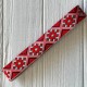Тісьма вишиванка (візерунок з ромбів), 2,8 см, яскраво-червона з білим, рулон 9 м