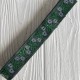 Тесьма вышиванка (барвинок), 2,5 см, бело-зеленый на черном, рулон 9 м