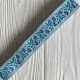 Тесьма вышиванка (барвинок), 2,5 см, сине-бирюзовый на белом, рулон 9 м