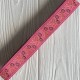 Тесьма вышиванка (барвинок), 2,5 см, карамельно-молочный на ярко-розовом, рулон 9 м