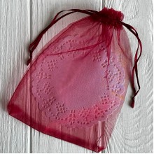 Органзовый мешочек, 13х18 см, бордовый, упаковка 100 шт.