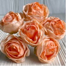 Винтажная роза, 3,5 см, темно-персиковая, упаковка 42 шт.