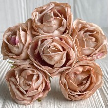 Винтажная роза, 3,5 см, бежевая, упаковка 42 шт.